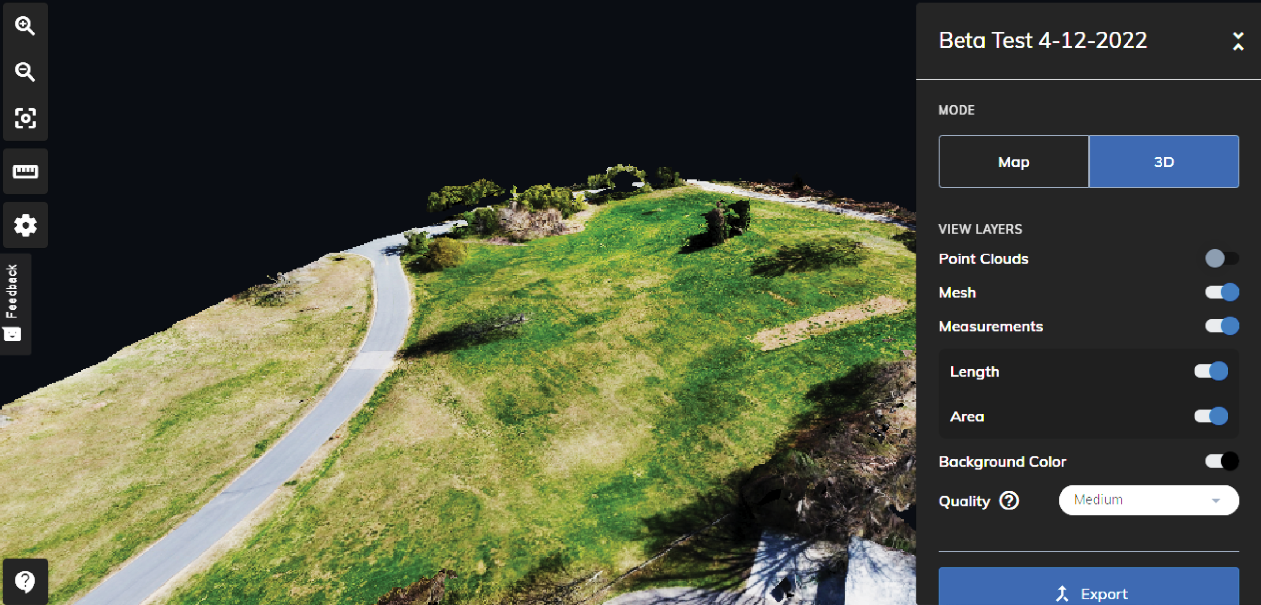 A 3D digital twin generated during a beta test of Mapware Fly using a DJI Mini 2 drone