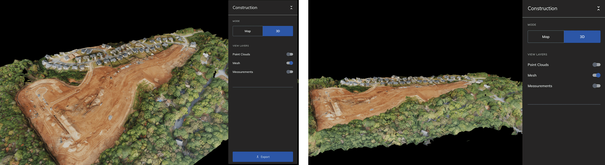 screenshot of construction drone orthophoto in Mapware