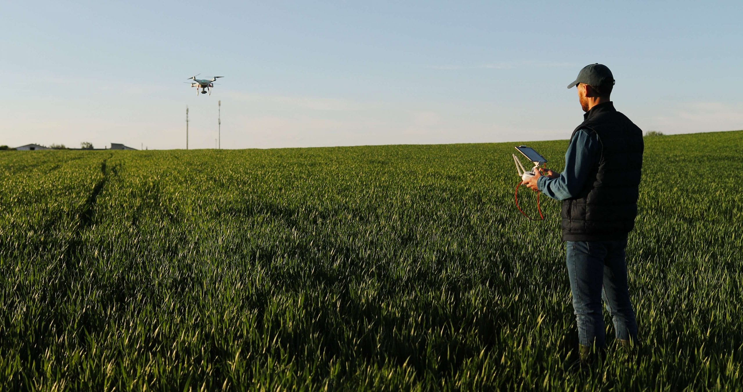 soil mapping farmer in field with drone 