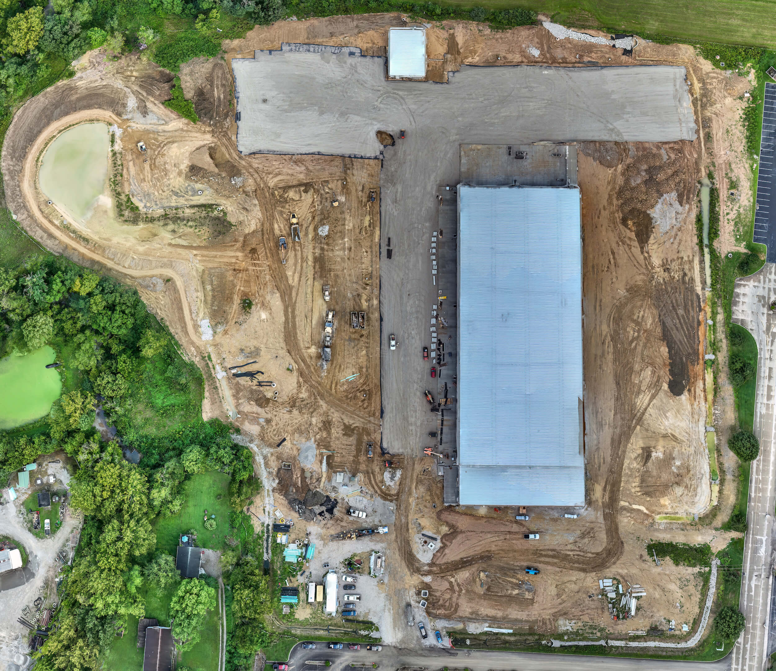 drone orthomosaic of construction site