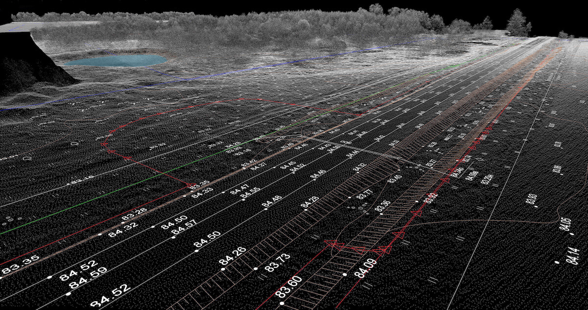  light detection and ranging (liDAR) image of terrain